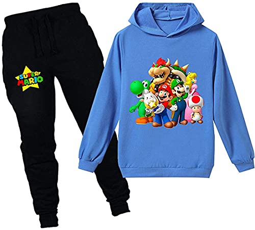 ZKDT Bekleidung Anzug Kapuzenpullover Set Sweatshirts Unisex Hoodie Geeignet für 3-14 Jahre alt (A8,140cm) von ZKDT