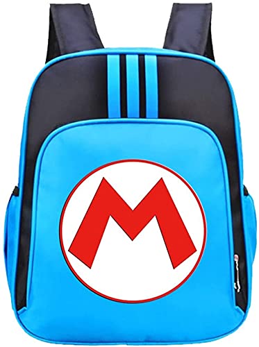 ZKDT Kleinkind Rucksack,rotsüße kindergartenrucksack,Grün Blau Gelb Orange Kindergarten Schultasche für Kinder (Mario 04,28 x12x 34 cm) von ZKDT