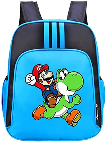 ZKDT Kleinkind Rucksack,rotsüße kindergartenrucksack,Grün Blau Gelb Orange Kindergarten Schultasche für Kinder (Mario 05,28 x12x 34 cm) von ZKDT