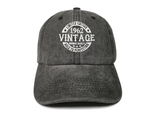 ZKFE 1963–1935 Geburtstagsgeschenk, limitierte Auflage, gealtert bis zur Perfektion, Baseballmütze für Männer und Frauen, 1962 (Washed Black), Einheitsgr��e von ZKFE