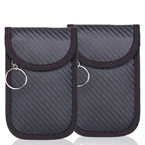2 Stück Keyless Go Schutz Autoschlüssel,RFID Funkschlüssel Abschirmung Schlüsseltasche, Leder Autoschlüssel Box, Schlüsseltasche zum Diebstahlschutz von ZKGYUS