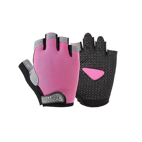 ZKGYUS 1 Paar Fitness Handschuhe Damen, Atmungsaktive Trainingshandschuhe mit Mikrofasergewebe, Rutschfester Silikon Gym Gloves Gewichtheben Handschuhe, Sporthandschuhe, Gym Zubehör Damen (Rose) von ZKGYUS
