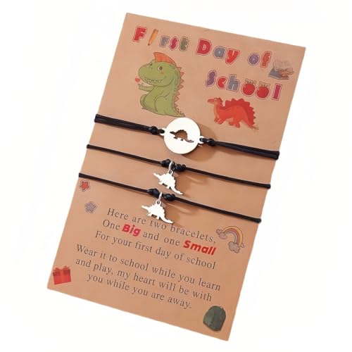 ZKGYUS 1 einschulung junge,Edelstahl Cartoon Armband Hand-Woven Adjustable Couple Set Freundschaftsarmband von ZKGYUS