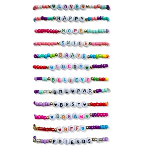 ZKGYUS 12 Stück Freundschaft Armbänder, Preppy Armbänder, Sommer Strand Armbänder Einstellbare Stretch Perlen Armbänder für Frauen Mädchen Zubehör Armband von ZKGYUS