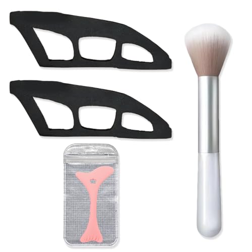 ZKGYUS 2 Stück Lidschatten-Werkzeuge, Lidschatten-Führungswerkzeug, Augen-Make-up-Hilfe mit 1 Make-up-Pinsel, mit 1Eyeliner Schablonen, Wiederverwendbarer Augen Makeup Werkzeug für Anfänger von ZKGYUS