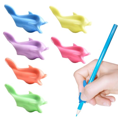 ZKGYUS 6 Stück Schreibhilfe für Stift Kinder,pencil grips for kids,Ergonomische Bleistift Griffe Silikon,Schreiben Haltungskorrektur Werkzeug für Bleistifte Stifthalter Schreibhilfe, Zufällige Farben von ZKGYUS