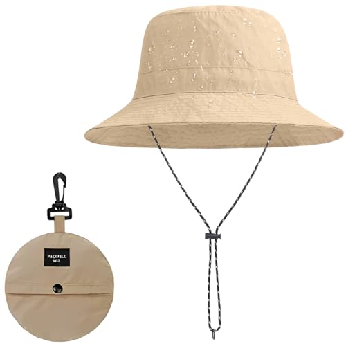 ZKGYUS Regenhut Damen Wasserdicht Fischerhut Damen Herren Anglerhut Bucket Hat Sonnenhut Damen Faltbar Tragbar Outdoor Sommerhut von ZKGYUS
