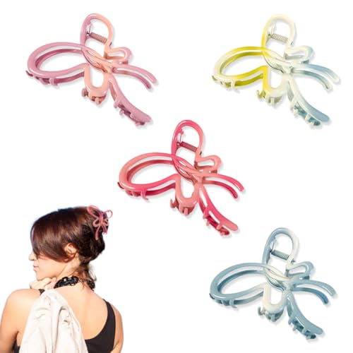 ZKGYUS Schleifen Haarspangen, 4 Stück Schleifen Haarklammer, Bunt Schleifen Haarklammern, Schleifen Klammer für Mädchen, Hawaii Haarspange Schleifen für Frauen von ZKGYUS