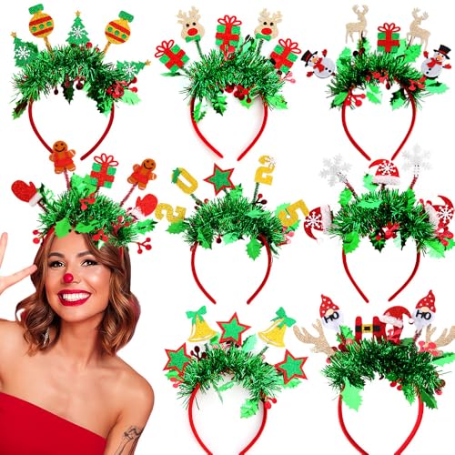 8-teiliges Haarband für Weihnachten, Weihnachtsfeier, Elch, Fuchs, Weihnachtsmütze, für Erwachsene, Kinder, Weihnachtsfeier 2025 von ZKKGYDP