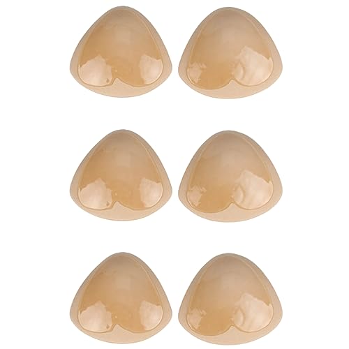 ZKSXOA 3 Paar BH Pads Selbstklebende, Einsätze Abnehmbare Push Up Pads Brustvergrößerer, Schwarz und Beige von ZKSXOA