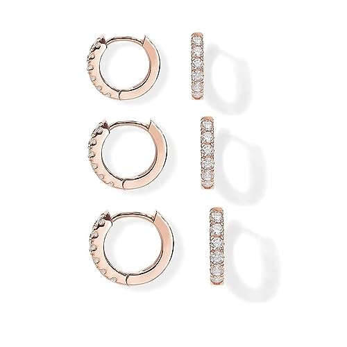 ZKSXOA Kleine Creolen für Damen Kleines Creolen Vergoldet CZ Knorpel klein Creolen Mehrere Piercings Creolen Schlafen 6/7/8 mm, Roségold von ZKSXOA