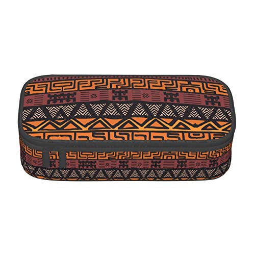 ZKZBDPLK Albany Federmäppchen mit überzogenem Brückendruck, hohe Kapazität, vielseitige Organizer-Tasche mit vollem Druck, aus strapazierfähigem Oxford-Stoff, Afrikanischer Schlamm, Tribal, von ZKZBDPLK