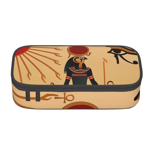 ZKZBDPLK Federmäppchen mit Hawaii-Motiv und Meeresküstenaufdruck, hohe Kapazität, vielseitige Organizer-Tasche mit vollem Druck, aus strapazierfähigem Oxford-Stoff, Sun Old Egyptian Timeless Grace, von ZKZBDPLK