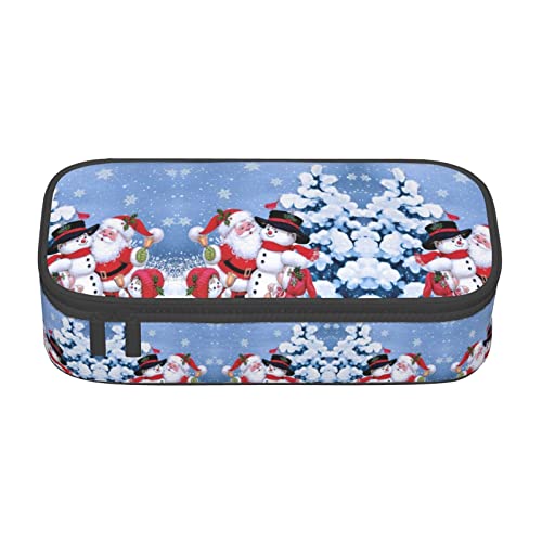 ZKZBDPLK Federmäppchen mit Weihnachtsmann-Motiv, hohe Kapazität, mehrlagiges Federmäppchen – vielseitige Organizer-Tasche mit vollem Druck – aus strapazierfähigem Oxford-Gewebe, Weihnachtsmann von ZKZBDPLK