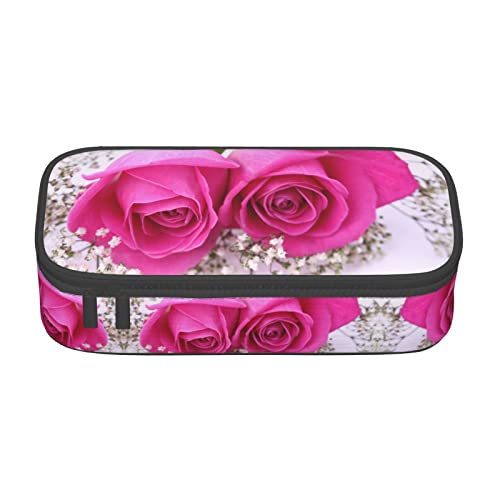 ZKZBDPLK Federmäppchen mit Weihnachtsmann-Motiv, hohe Kapazität, mehrlagiges Federmäppchen – vielseitige Organizer-Tasche mit vollem Druck – aus strapazierfähigem Oxford-Gewebe, rose, Einheitsgröße, von ZKZBDPLK