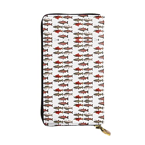 ZKZBDPLK Happy Camper Print Außergewöhnliches Leder Lange Geldbörse – Premium-Qualität Clutch mit Volldruck-Design – Ein herrliches Statement von Klasse und Haltbarkeit, lachsfarben, Einheitsgröße von ZKZBDPLK