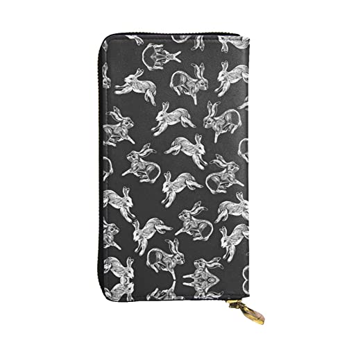 ZKZBDPLK Herbst Golden Grass Landscape Print Außergewöhnliche Leder Lange Geldbörse - Premium Qualität Clutch mit Volldruck Design - Ein prächtiges Statement von Klasse und Haltbarkeit, Hase, von ZKZBDPLK