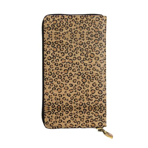 ZKZBDPLK Ladybug On Daisy Flower Print Außergewöhnliches Leder Lange Geldbörse - Premium Qualität Clutch mit Volldruck Design - Ein prächtiges Statement von Klasse und Haltbarkeit, Wild Leopard von ZKZBDPLK