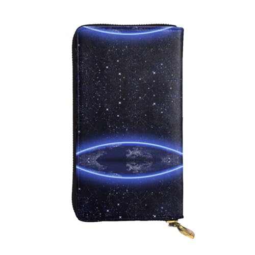 ZKZBDPLK Lange Geldbörse aus Leder mit buntem Tulpenaufdruck, hochwertige Clutch mit Volldruck-Design, ein herrliches Statement von Klasse und Haltbarkeit, Blaues Sternbild Galaxie, Einheitsgröße von ZKZBDPLK