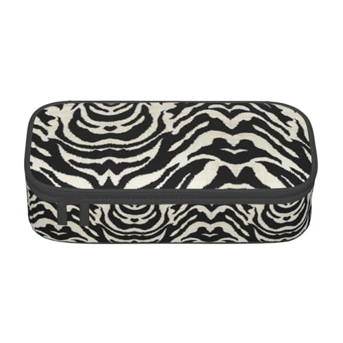 ZKZBDPLK Love Rock Print Federmäppchen mit hoher Kapazität – vielseitige Organizer-Tasche mit Volldruck – aus strapazierfähigem Oxford-Gewebe, Zebra Tier, Einheitsgröße, Schulranzen-Set von ZKZBDPLK