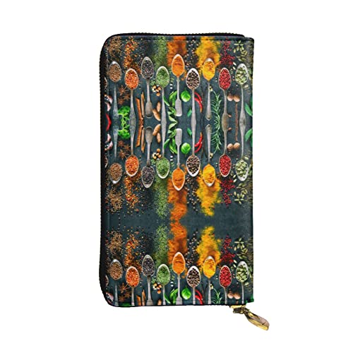 ZKZBDPLK Marine Life Print Außergewöhnliche Leder lange Geldbörse – Premium-Qualität Clutch mit Volldruck-Design – ein herrliches Statement von Klasse und Haltbarkeit, Gewürze und Gewürze, von ZKZBDPLK