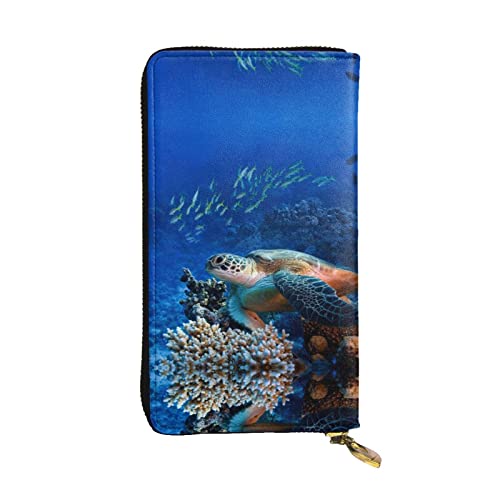 ZKZBDPLK Sea Turtle with Fishes Print Exceptional Leather Long Wallet - Premium Quality Clutch with Full Print Design - A Splendid Statement of Class and Durability, Meeresschildkröte mit Fischen, von ZKZBDPLK