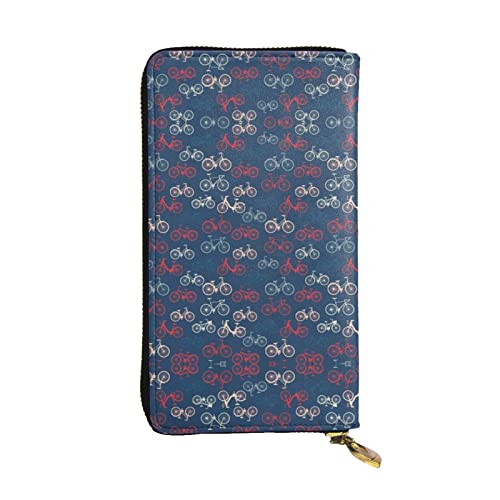 ZKZBDPLK Texas Cowboy Print Außergewöhnliches Leder Lange Geldbörse - Premium Qualität Clutch mit Volldruck Design - Ein herrliches Statement von Klasse und Haltbarkeit, Bikes Fahrrad Radfahren, von ZKZBDPLK