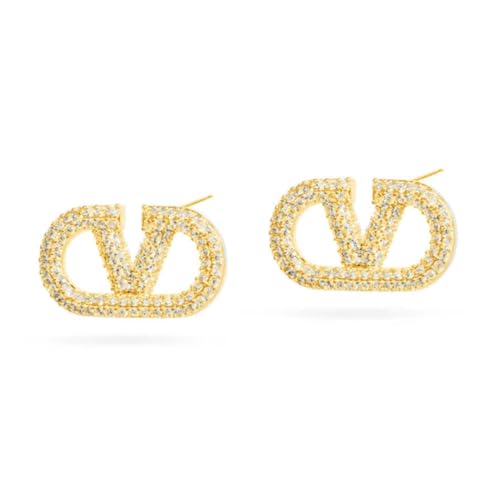 Sterling Silber Ohrringe für Damen - Hypoallergene Vergoldete Buchstabe V Geometrische Tropfen Hängend - Dupes Schmuck Geschenke für Frauen Muttertag von ZKZFCAI