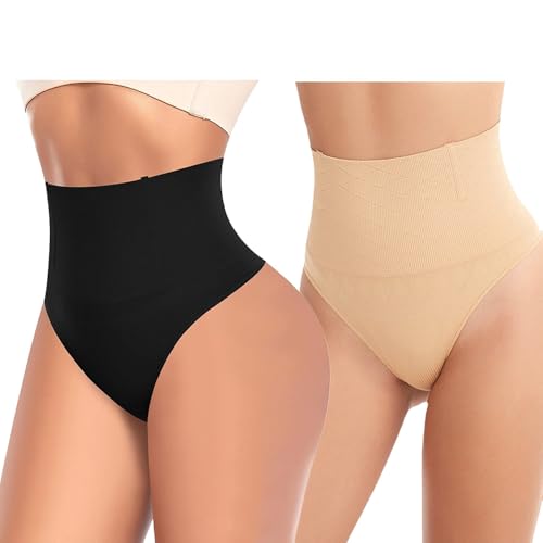 ZKZFCAI Shapewear Damen Bauchweg Unterhose, Miederhose Tanga Unterwäsche String Miederslip Figurformende Hoher Taille Shaping Unterbauch Kontrolle Body Shaper für Frauen（S） von ZKZFCAI