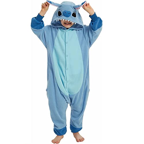 ZKomoL Kinder-Pyjama Kigurumi Onesie Unisex Kids für Partys und Cosplay, Halloween-Kostüme, Karnevalskostüme (12T, Kids Stitch A) von ZKomoL