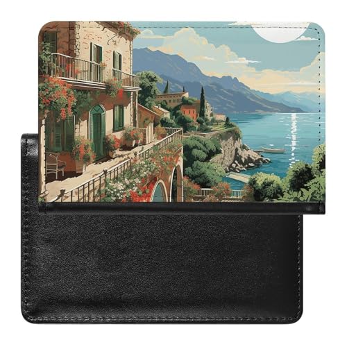 Pass- und Impfkartenhalter Mittelmeer Sommer Passhalter Reisepasshülle Passpasshüllen Passpasshülle Passpassschoner Passschoner Passpassschoner Passport Wallet International Travel Mediterrane, von ZLFDSKGY