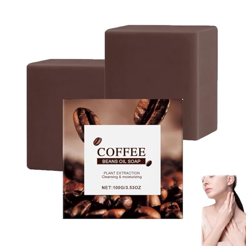 Kaffeeseife, NatüRliche Kaffeeseife FüR MäNner Und Frauen, Tiefenreinigende Und GläTtende KöRperseife, Feuchtigkeitsspendend Und Feuchtigkeitsspendend FüR Gesicht Und Haut Empfindliche Haut (2 PCS) von ZLHHRZJX