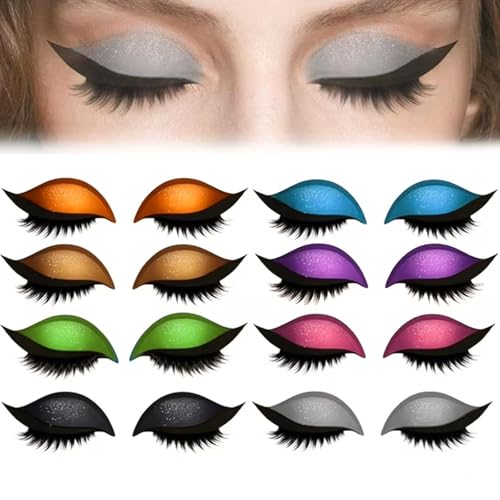 Lazy Eyeshadow Wimpernpatch,Lazy Wimpernpatch 2 In 1 3d-Lidschatten,Lidschatten-Aufkleber FüR Falsche Wimpern,Tragbare Mehrfarbige Eyeliner-Aufkleber,Wiederverwendbare Make-Up-Aufkleber (1 SET) von ZLHHRZJX