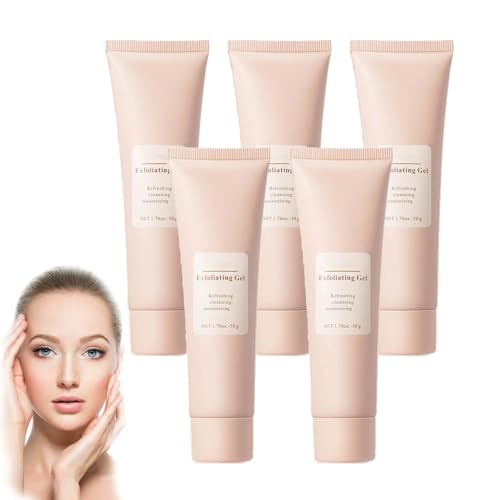 Peeling-Gel, Gesichtspeeling für Frauen und Männer – Tiefenreinigung, Gesichtspeeling, beruhigt und strafft empfindliche Haut, reisefreundlich, tiefenreinigendes Öl, kontrolliert die Poren (5 PCS) von ZLHHRZJX
