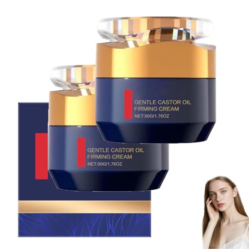 Qingling Anti-Falten-Creme, beruhigende Feuchtigkeitscreme für das Gesicht mit Rizinusöl, straffende Anti-Aging-Gesichtscreme für Frauen und Männer,zieht schnell ein, strafft die Haut (2 PCS) von ZLHHRZJX