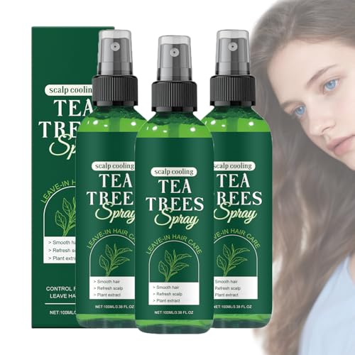 Tea Trees Care Haarspray, TeebaumöL Leave-In Conditioner Spray, Entwirrungsspray FüR Trockenes, Strapaziertes Haar, Beruhigt Trockenheit, Pflege FüR Verfilztes Haar Fettet Nicht Ohne Waschen (3 PCS) von ZLHHRZJX