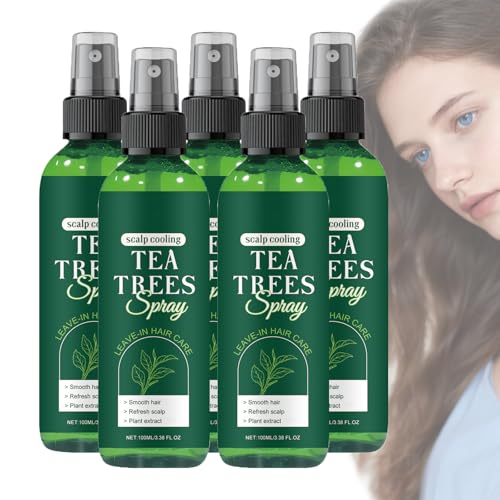 Tea Trees Care Haarspray, TeebaumöL Leave-In Conditioner Spray, Entwirrungsspray FüR Trockenes, Strapaziertes Haar, Beruhigt Trockenheit, Pflege FüR Verfilztes Haar Fettet Nicht Ohne Waschen (5 PCS) von ZLHHRZJX