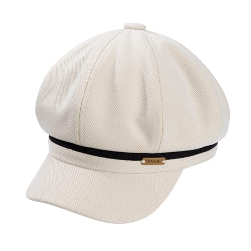 ZLLkeji Schirmmütze Barett Stylish and Elegant Ballonmütze Casual Cappy Baskenmütze Warm Beret Cap Herbst Winter Frühling Newsboy Mütze Damen (DE/NL/SE/PL, Numerisch, 58, weiß) von ZLLkeji