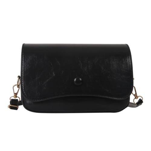 ZLSCDHZ - Exzellente Kombination Retro-Handtaschen for Damen in Unifarben: Hochwertiges Ledermaterial, Interpretation des klassischen und eleganten Stils -Kann als Geschenk gegeben werden(Black) von ZLSCDHZ