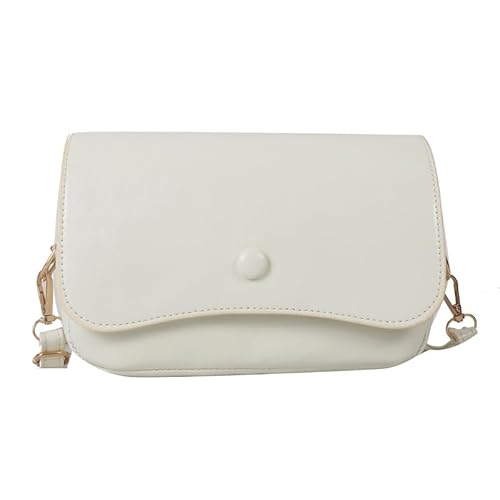ZLSCDHZ - Exzellente Kombination Retro-Handtaschen for Damen in Unifarben: Hochwertiges Ledermaterial, Interpretation des klassischen und eleganten Stils -Kann als Geschenk gegeben werden(White) von ZLSCDHZ