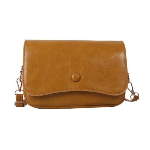 ZLSCDHZ - Exzellente Kombination Retro-Handtaschen for Damen in Unifarben: Hochwertiges Ledermaterial, Interpretation des klassischen und eleganten Stils -Kann als Geschenk gegeben werden(Yellow) von ZLSCDHZ