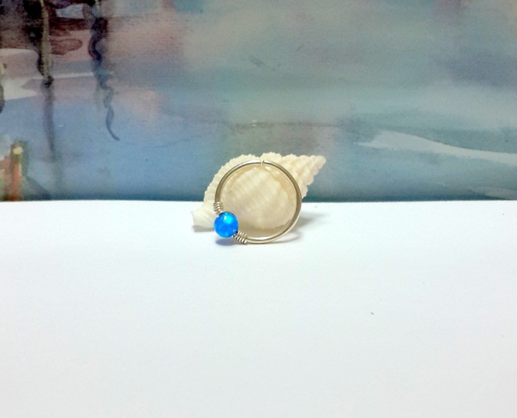 Opal Edelstahl Creolen Ring Helix, Tragus, Nase, Lobe | 18G 20G 22G Opal Edelstahl Creolen Ring Helix, Tragus, Nase, Lobe | 18G 20G 22G von ZLSteelBoutique