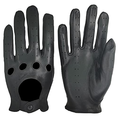 ZLUXURQ Damen Retro Weiche nd Dünne Ausgezeichnete Ziegenleder Qualität Touchscreen Fahrhandschuhe von ZLUXURQ