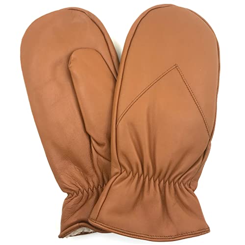 ZLUXURQ Herren Lammleder Handschuhe Handschuhe Dickes Fleece gefüttert Tan von ZLUXURQ