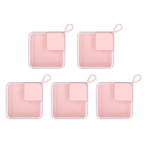 Pink Clear Storage Box Tragbarer Kleiner Kunststoffbehälterschmuck für Ohrringe von ZLXCAOB