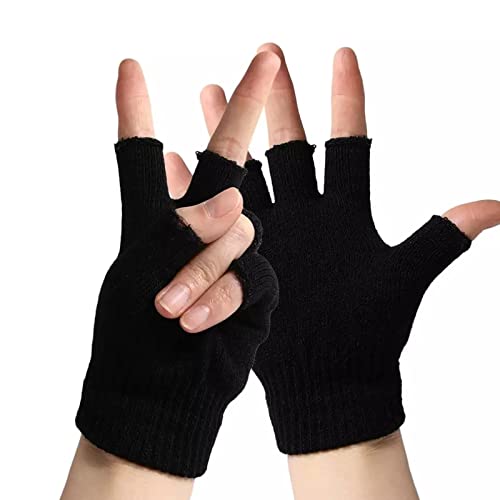 ZLXFT Halb Fingerhandschuhe Winter Fingerlose Handschuhe Half Finger Handschuhe Strickhandschuhe für Männer Frauen von ZLXFT