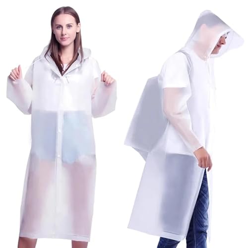 ZLXFT Regenponcho für Damen und Herren,Wasserdichter Regenmantel,Notfall Regenponcho,Durchsichtiger Regenponcho,Regenponcho mit Kapuze Transparent für Wandern, Radfahren, Camping und Reisen von ZLXFT