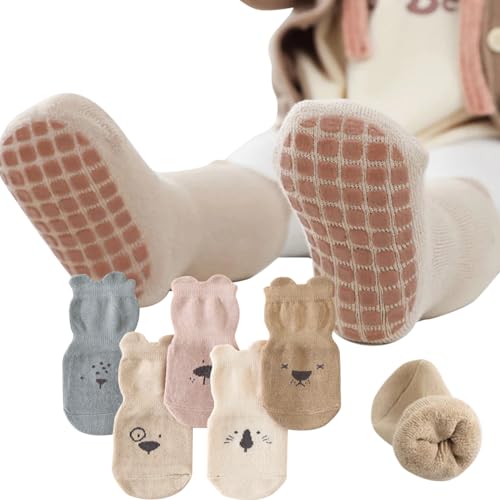 ZLXFT Rutschfeste Socken für Baby,Baby Socken Baumwolle,Kinder Anti Rutsch Socken,Kinder Sportsocken,Katze Kleinkind Socken for Toddlers and Kids Mädchen Jungen von ZLXFT