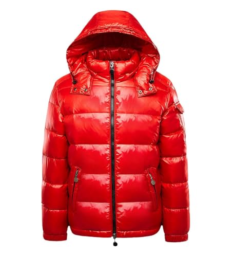 ZLXHFFH Herren Winterjacke Kapuzenjacke Outdoor Jacke,Herren Jacke Down Bomber abnehmbare Kapuze von ZLXHFFH