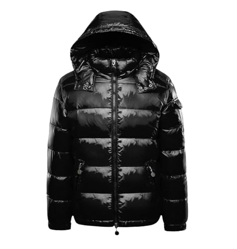 ZLXHFFH Herren Daunenjacke Mit Kapuze - Glänzende Steppjacke, Leichte Übergangsjacke, Warme Winddichte Wasserfeste Daunenjacke für Outdoor Und Casual Style von ZLXHFFH